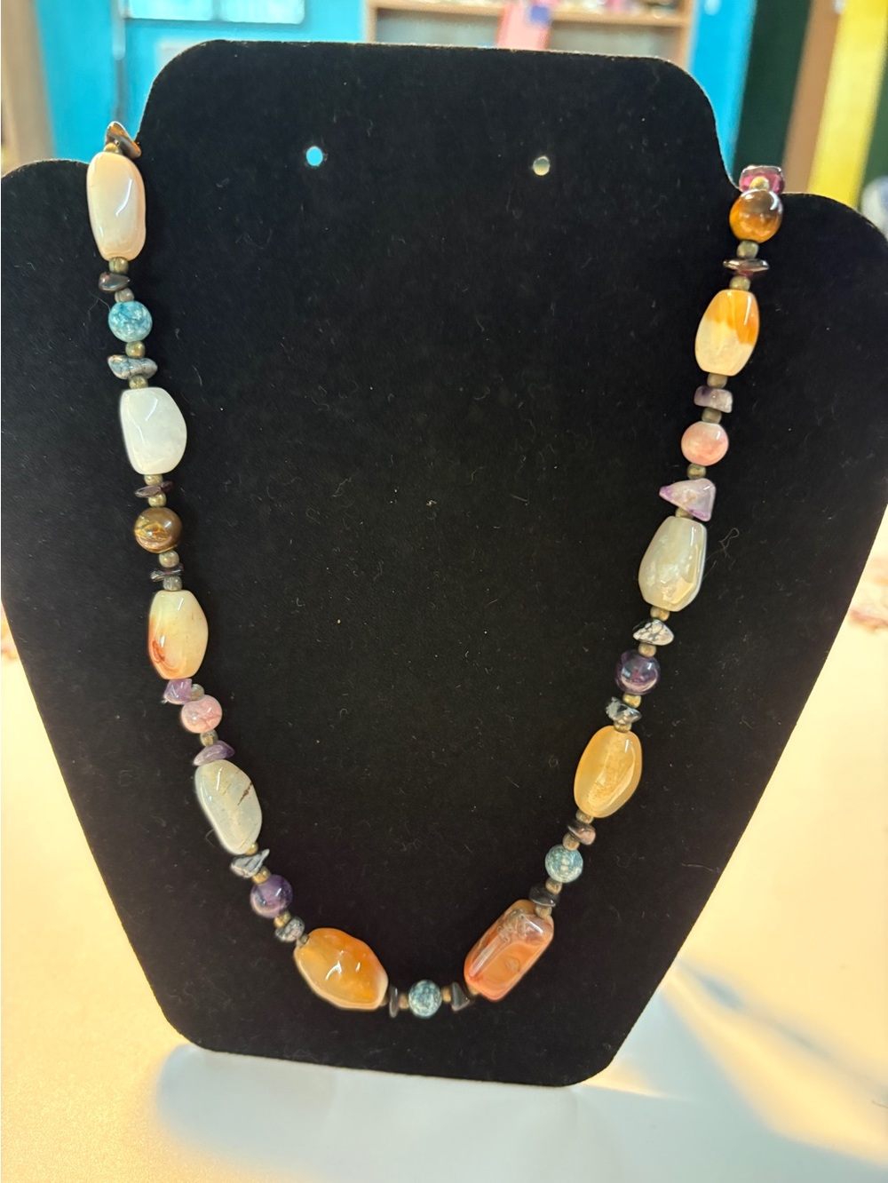 Handcrafted Multicolor Stone Necklace - Women Jewelry